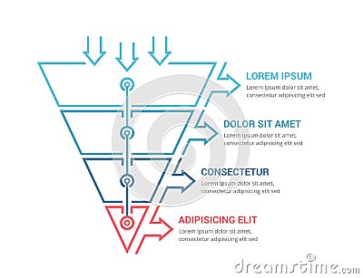 Funnel Diagram Template Vector Illustration