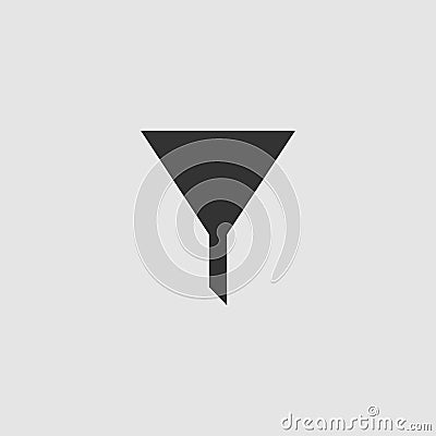 Funnel filter icon flat Cartoon Illustration