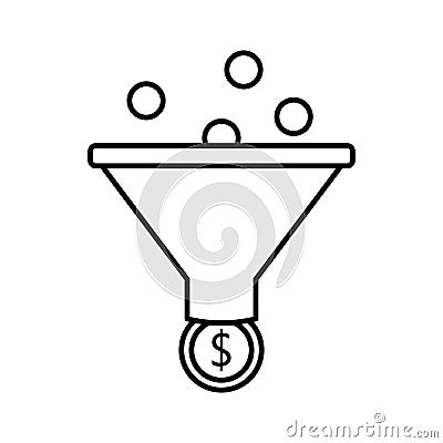 Funnel flat vector icon which can easily modify or edit Vector Illustration