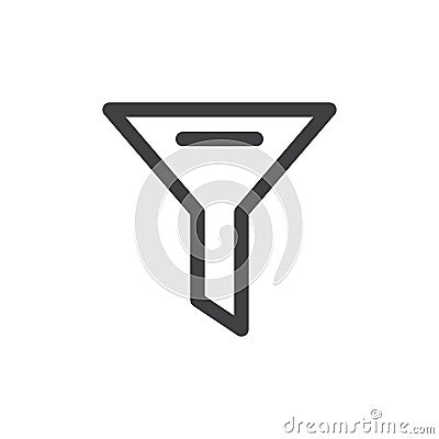 Funnel line icon, outline vector sign, linear style pictogram isolated on white. Vector Illustration