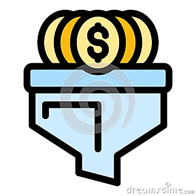 Funnel money icon vector flat Stock Photo
