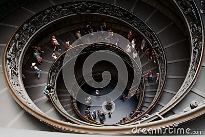 Funnel stairs in Vatican - Ð’Ð¸Ð½Ñ‚Ð¾Ð²Ð°Ñ Ð»ÐµÑÑ‚Ð½Ð¸Ñ†Ð° Ð² Ð’Ð°Ñ‚Ð¸ÐºÐ°Ð½Ðµ Editorial Stock Photo