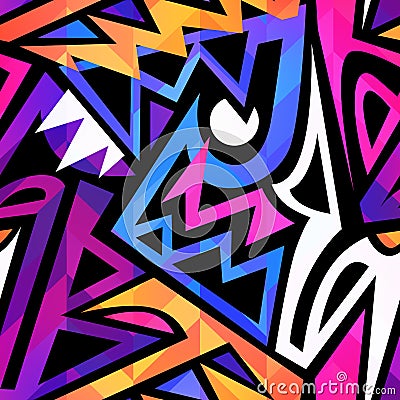 Funny abstract geometric seamless pattern Vector Illustration