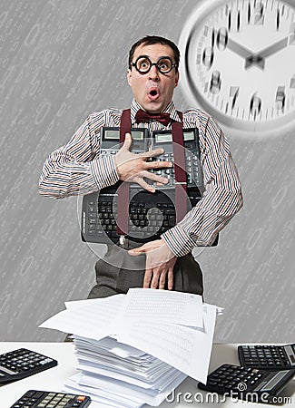 Funny accountant Stock Photo