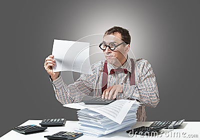 Funny accountant Stock Photo