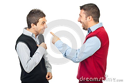 Funny accusatory Stock Photo