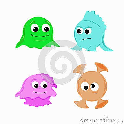 Funny aliens Vector Illustration