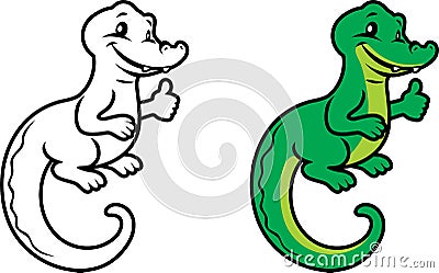 Funny alligator for coloring Vector Illustration