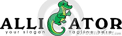 Funny alligator for logotype design Vector Illustration