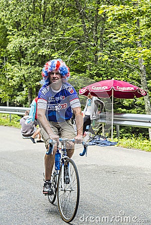 Funny Amateur Cyclist During Le Tour de France Editorial Stock Photo