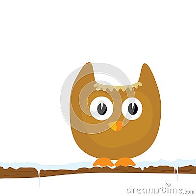 Funny animal on the snow branch vector part two Vector Illustration