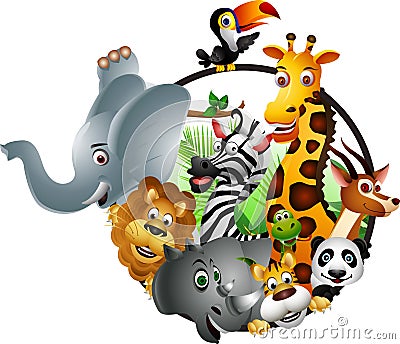 funny animal wildlife cartoon collection Cartoon Illustration