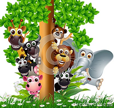 Funny animal wildlife cartoon collection Cartoon Illustration