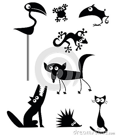 Funny Animals Collection Vector Illustration