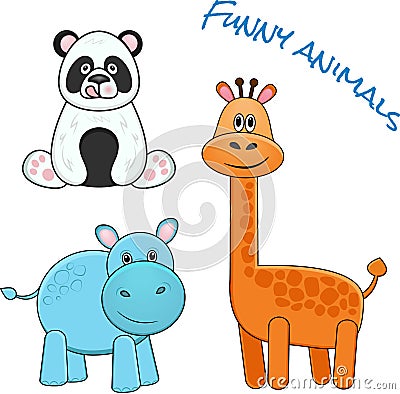 Funny animals. Vector Illustration