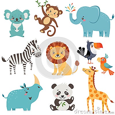 Funny animals Vector Illustration