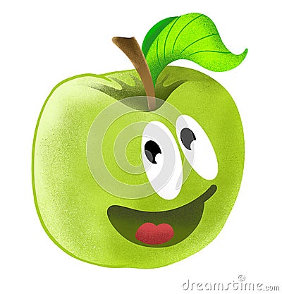 Funny Apple Cartoon Stock Photo