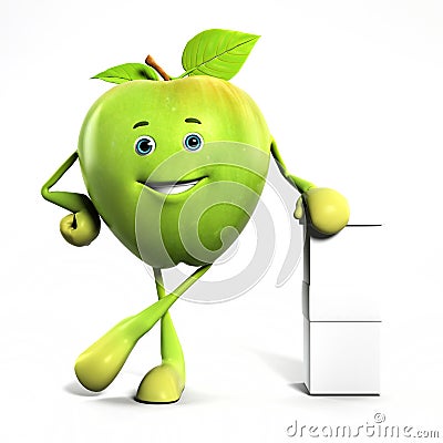 Funny apple character Cartoon Illustration