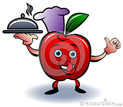 Funny apple chef Vector Illustration