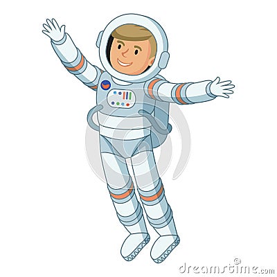 Funny astronaut in outer space, astronaut floating in space Vector Illustration