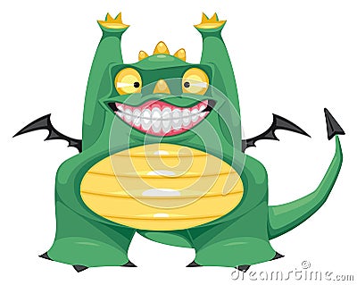 Funny baby dragon. Vector Illustration