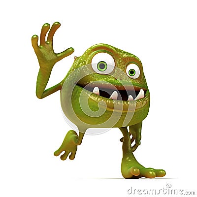 Funny bacteria toon character Cartoon Illustration