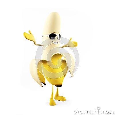 Funny banana Cartoon Illustration