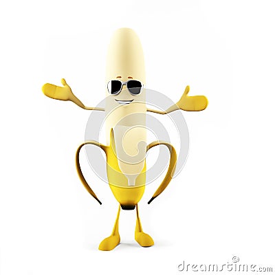 Funny banana Cartoon Illustration