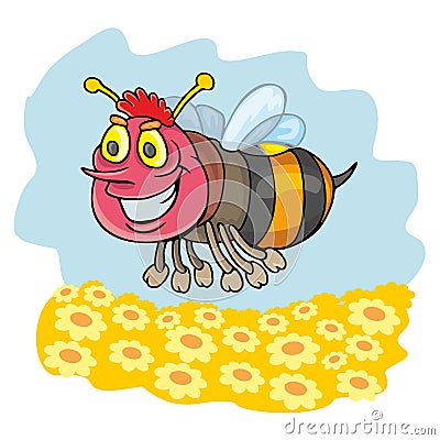 funny bee Stock Photo