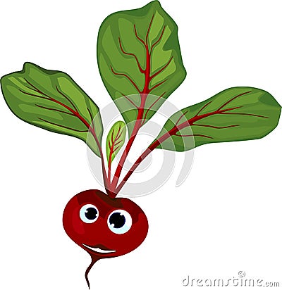 Funny beetroot with face on white background Stock Photo