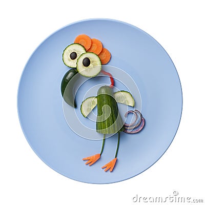 Funny bird made of vegetables Stock Photo