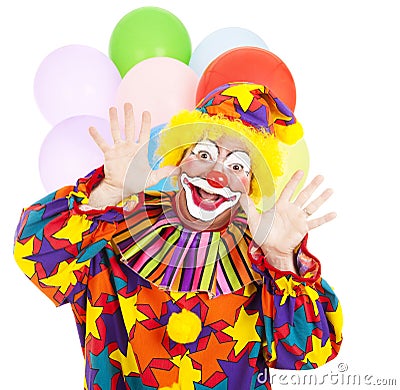 Funny Birthday Clown Stock Photo