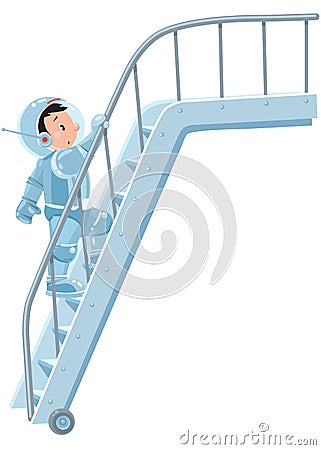 Funny boy cosmonaut or astronaut Vector Illustration