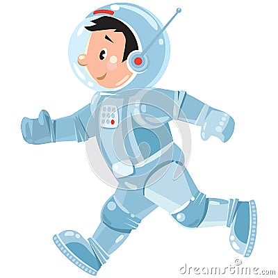 Funny boy cosmonaut or astronaut Vector Illustration