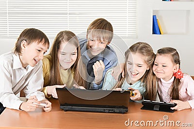 Funny boys and girls Stock Photo