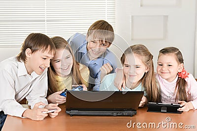 Funny boys and girls Stock Photo