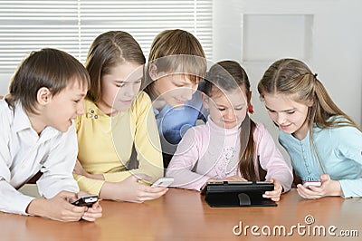 Funny boys and girls Stock Photo