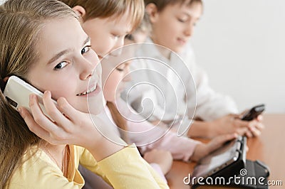 Funny boys and girls Stock Photo