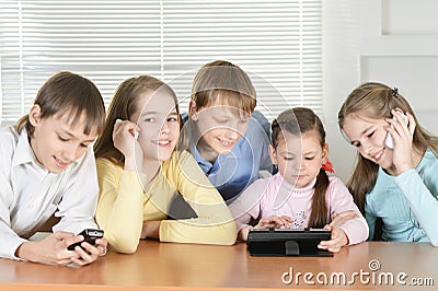 Funny boys and girls Stock Photo