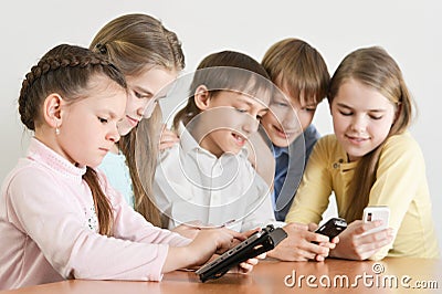 Funny boys and girls Stock Photo