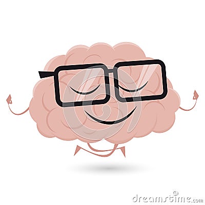 Funny brain is doing yoga Vector Illustration