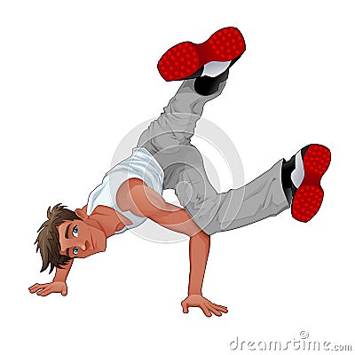 Funny breakdancer Vector Illustration