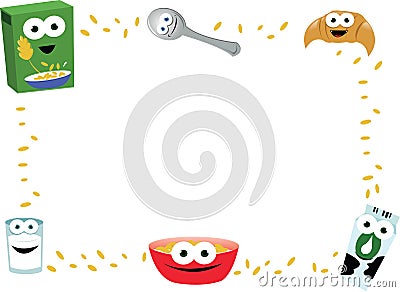 Funny Breakfast Frame Vector Illustration