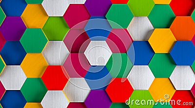 Funny Bright Hexagon Background Stock Photo