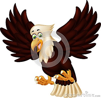 Funny Brown Eagle Cartoon Stock Photo