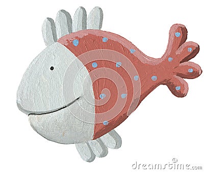 Funny brown fish Cartoon Illustration