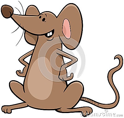 Funny brown mouse comic cartoon character Vector Illustration