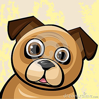 Funny brown pug-gog Stock Photo