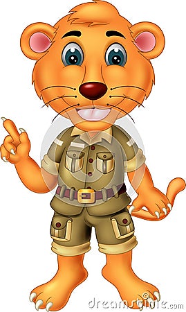 Funny Brown Tiger Cartoon Stock Photo