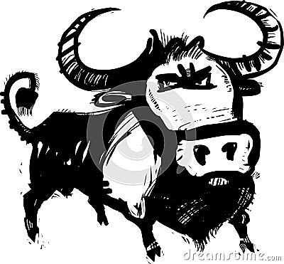 Funny bull illustration Vector Illustration